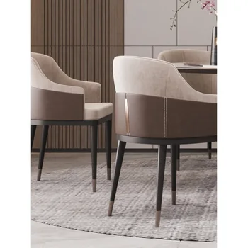 европейский роскошный обеденный стул Современное простое и удобное кресло с бревенчатой спинкой Малогабаритный стул для переговоров в кофейне