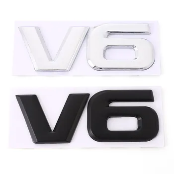 3D Металл V6 V8 Авто Наклейки Эмблема Значок Наклейка для BMW Audi Ford Focus Honda Toyota Suzuki Skoda KIA Nissan Mercedes Lexus Volvo