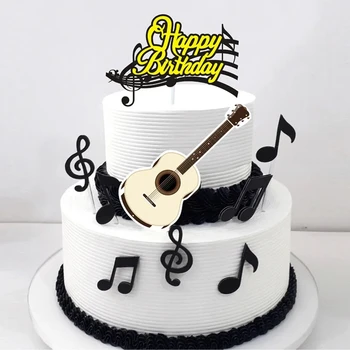 8psc Музыкальная нота Свадебный кекс Топпер Тема Мюзикл С Днем Рождения Торт Топпер для Детей Украшения для торта на день рождения Baby Shower