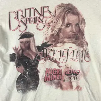 Бритни Спирс Ники Минаж Femme Fatale Tour Рубашка Белый унисекс S-5XL VE890 с длинными рукавами