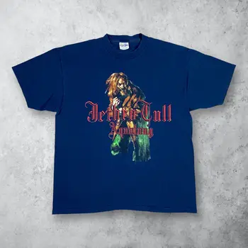 Винтажная футболка 90-х Jethro Tull Aqualung Rock Band Синий размер XL с длинными рукавами